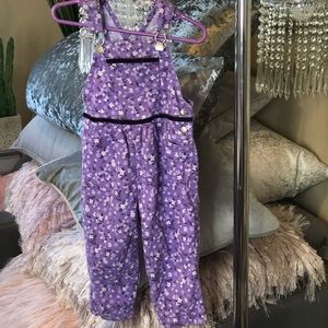Floral purple overalls